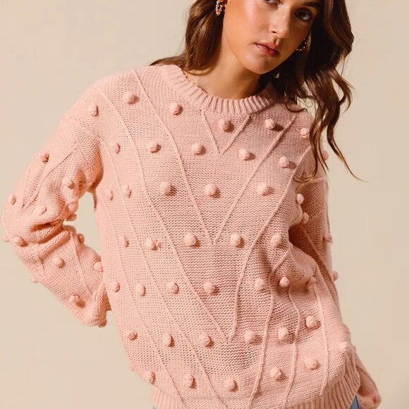 SO ME Pom Pom Textured Knit Sweater Top - Picture 9 of 11